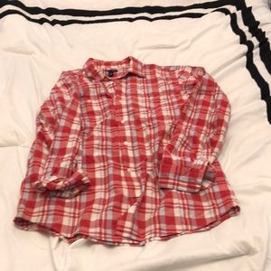 Gap classic fit plaid button up sz L